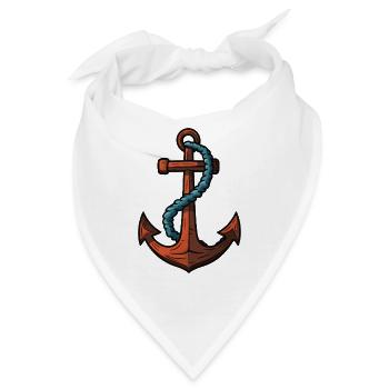 Anker Symbol Hafen - Bandana - Weiß - Vorne