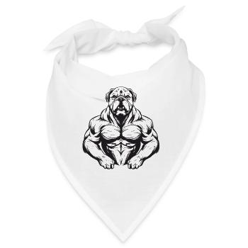 Hund Bodybuilding - Bandana - Weiß - Vorne