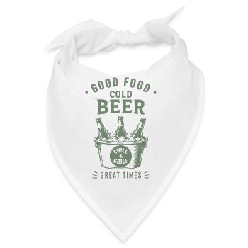 GOOD FOOD COLD BEER CHILL AND GRILL Sommer - Bandana - Weiß - Vorne