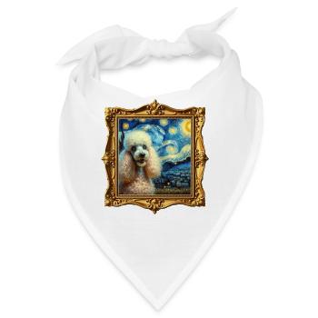 Pudel Starry Night - Bandana - Weiß - Vorne