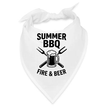 Summer BBQ Fire and Beer Grillmeister Outfit - Bandana - Weiß - Vorne