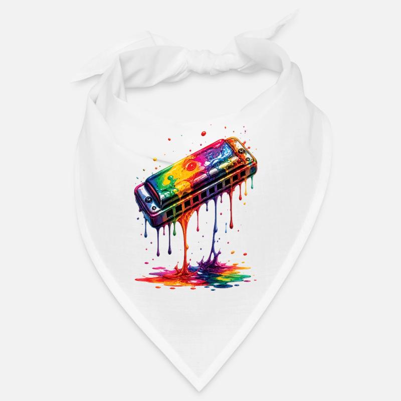 Harmonica avec de la peinture qui goutte Bandana