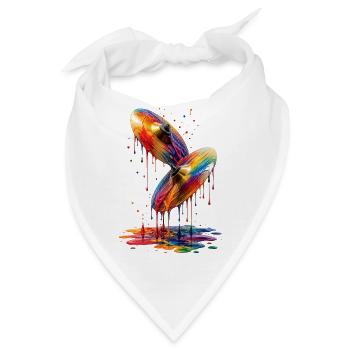 Becken mit tropfenden Farben - Bandana - Weiß - Vorne
