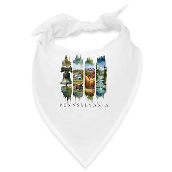 Pennsylvania Travel – Liberty Bell & Autumn Spirit - Bandana - Weiß - Vorne