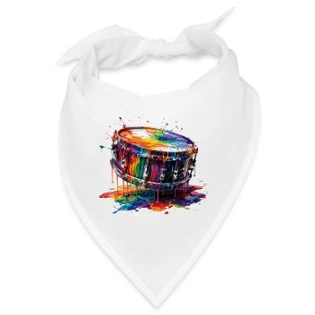 Snaredrum mit tropfender Farbe - Bandana - Weiß - Vorne
