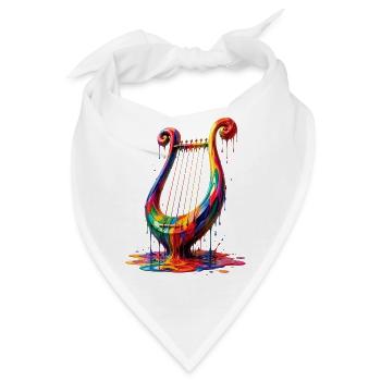 Leier mit tropfender Farbe - Bandana - Weiß - Vorne