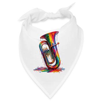 Tuba mit tropfender Farbe - Bandana - Weiß - Vorne