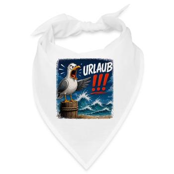 Urlaub!!! Sturm am Meer - Bandana - Weiß - Vorne
