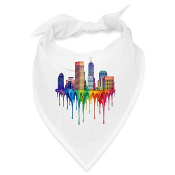 Indianapolis Indiana Tropfende Farbe - Bandana - Weiß - Vorne