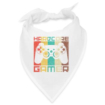 Hardcore Gamer Retro Controller – Retro Zocker - Bandana - Weiß - Vorne