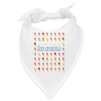 Eis im Hörnchen Vintage Waffel Eiscreme Design - Bandana - Weiß - Vorne