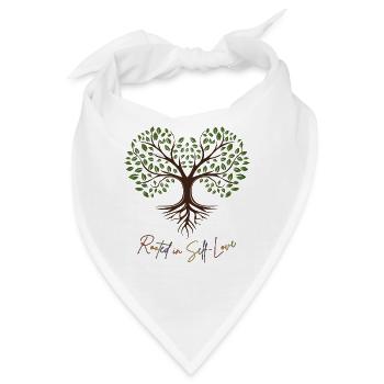 Wurzelkraft: Selbstliebe Baum - Bandana - Weiß - Vorne