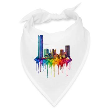 Oklahoma City Oklahoma Tropfende Kunst - Bandana - Weiß - Vorne