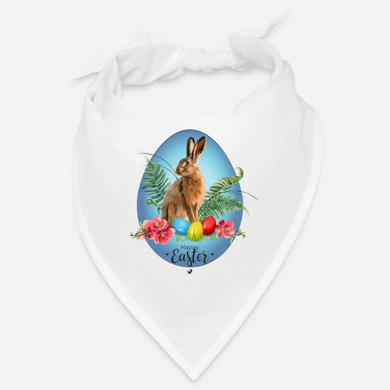 Bunny, Easter eggs and cherry blossoms illustration Bandana