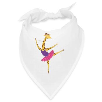 Giraffenballett im Pink Tutù - Bandana - Weiß - Vorne