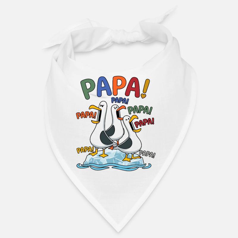 Lustige Papa Möwen auf Eisscholle - Comic Design Bandana