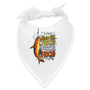 Komm Her Fischi Comic Fisch Angler - Bandana - Weiß - Vorne