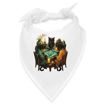 Cats Mahjong Lover Mahjong Spieler - Bandana - Weiß - Vorne