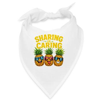  Sharing Is Caring Lustige Ananas Mit Sonnenbrille - Bandana - Weiß - Vorne