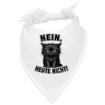 Nein Heute Nacht Katziger Grummel - Bandana - Weiß - Vorne