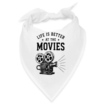 Life is better at the movies Kino Film Retro - Bandana - Weiß - Vorne