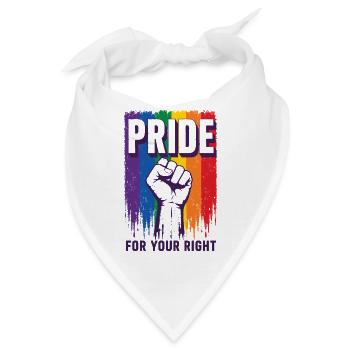 Pride Regenbogen Rechte Statement Shirt - Bandana - Weiß - Vorne