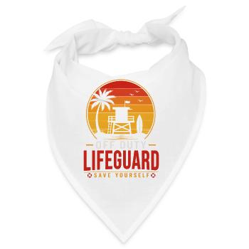 Off Duty Lifeguard Sonnenuntergang - Bandana - Weiß - Vorne