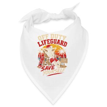 Off-Duty Lifeguard Strandhumor - Bandana - Weiß - Vorne