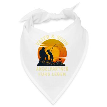 Vater & Sohn Angelpartner fürs Leben Angeln - Bandana - Weiß - Vorne