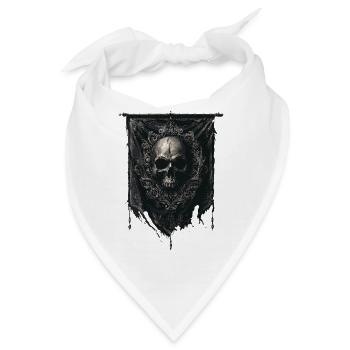 Gothic Banner - Schädel mit Verzierungen - Bandana - Weiß - Vorne