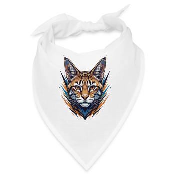 Wildkatze im Neon Stil - Bandana - Weiß - Vorne