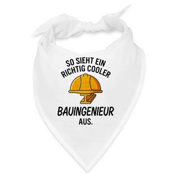 Cooler Bauingenieur Bauhelm Stahlträger Spruch - Bandana - Weiß - Vorne