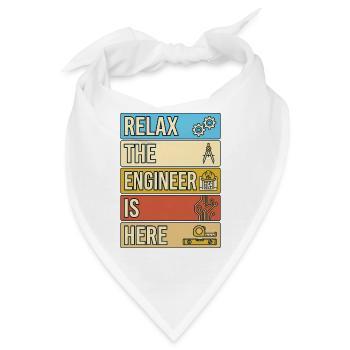 Relax The Engineer Is Here Retro Geschenk - Bandana - Weiß - Vorne
