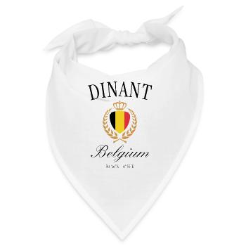 Dinant Belgien Wappen Krone – Reise Souvenir - Bandana - Weiß - Vorne