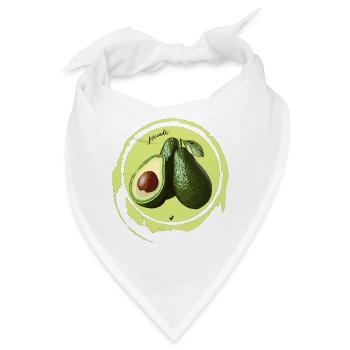 Avocado Abbildung in einem Kreis - Bandana - Weiß - Vorne