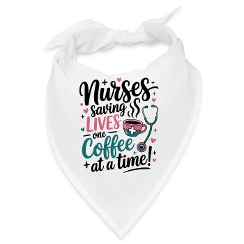 Kaffee rettet Leben Pflegekraft-Design - Bandana - Weiß - Vorne