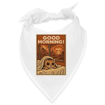 Guten Morgen: Apokalyptisches Kätzchen - Bandana - Weiß - Vorne