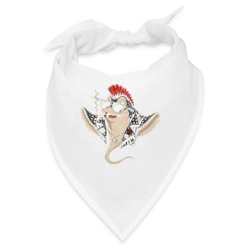 Punk-Rochen mit Mohawk Sonnenbrille - Bandana - Weiß - Vorne