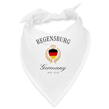 Regensburg Deutschland Wappen Krone – Reise Design - Bandana - Weiß - Vorne