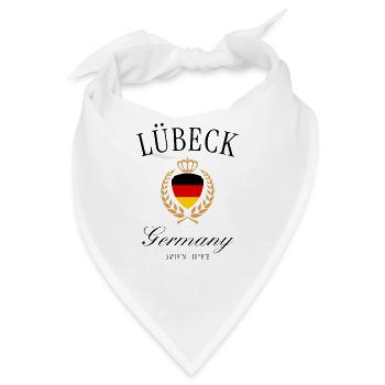 Lübeck Deutschland Wappen Krone – Reise Souvenir - Bandana - Weiß - Vorne