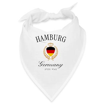 Hamburg Deutschland Wappen Krone – Reise Souvenir - Bandana - Weiß - Vorne