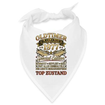 Oldtimer Baujahr 1977 Geburtstag Retro Biker - Bandana - Weiß - Vorne