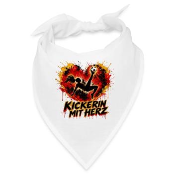 Kickerin mit Herz - Bandana - Weiß - Vorne