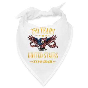 250 Jahre USA Adler Flagge - Bandana - Weiß - Vorne