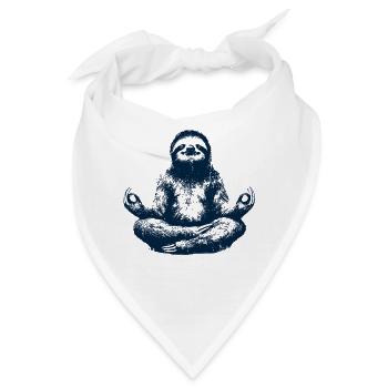 Yoga Faultier Meditieren Namaste - Bandana - Weiß - Vorne