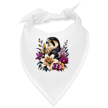 Falkenblüten im Blumenkreis - Bandana - Weiß - Vorne
