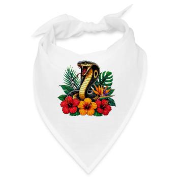 Schlange im Tropenblütenpark - Bandana - Weiß - Vorne