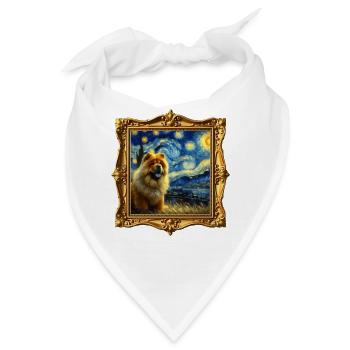 Chowchow Starry Night - Bandana - Weiß - Vorne