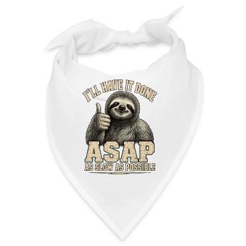 Faultier ASAP As Slow As Possible Shirt - Bandana - Weiß - Vorne