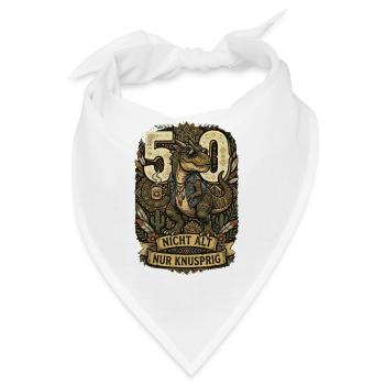 50 Geburtstag Dinosaurier Nicht alt nur knusprig - Bandana - Weiß - Vorne